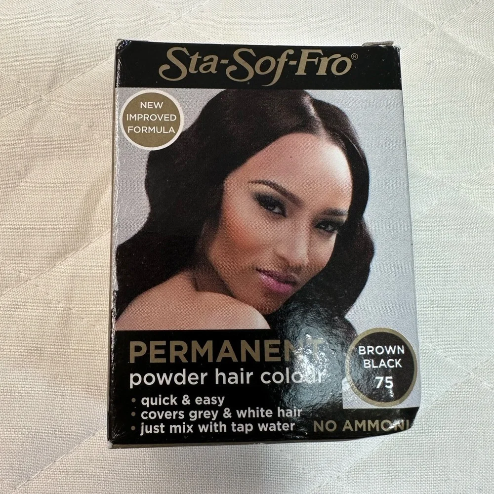 Sta-Sof-Fro Permanent Powder Hair Color Brown Black No Ammonia Cover White Hair